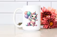 Cute Baby Unicorn Posing as Johny Bravo Clipart Product Image 2