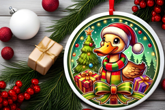 Round Christmass Ornament PNG Product Image 2