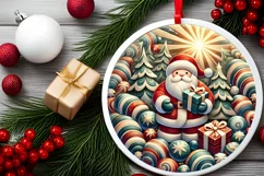 Round Christmas Ornament Sublimation|Clipart Product Image 2