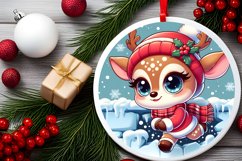 Round Christmas Ornament Sublimation|Clipart Product Image 2