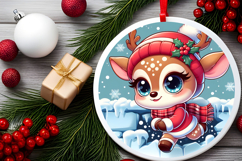 Round Christmass Ornament PNG Product Image 2