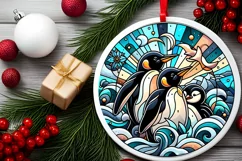 Round Christmas Ornament Sublimation|Clipart Product Image 2