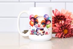 Cute Baby Cow Cub with Party Balloons | Sublimation Clipart Product Image 2