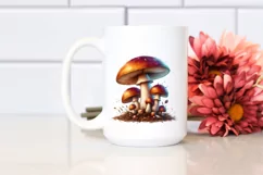 Shiny Mushroom Watercolor Splash PNG Product Image 2