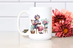 Old Lady Watercolor Character Chair Mug | Sublimation | Product Image 2