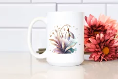 Abstract Watercolor Snowdrop Wooden Clipart Product Image 2