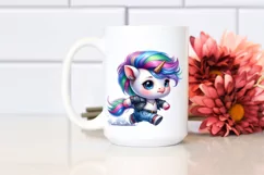 Watercolor Running Unicorn, Transparent PNG Product Image 2