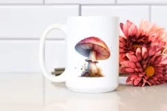 Pastel Glossy Mushroom Watercolor Splash PNG Product Image 2