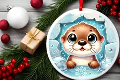 Round Christmas Ornament Sublimation|Clipart Product Image 1