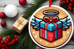 Round Christmas Ornament Sublimation|Clipart Product Image 1