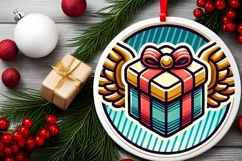 Round Christmas Ornament Sublimation|Clipart Product Image 2