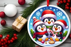Round Christmas Ornament Sublimation|Clipart Product Image 2
