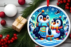 Round Christmas Ornament Sublimation|Clipart Product Image 2