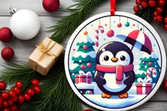 Round Christmas Ornament Sublimation|Clipart Product Image 2