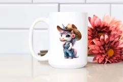 Watercolor Proud Baby Unicorn with Hat | Clipart Product Image 2
