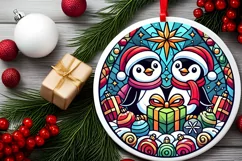 Round Christmas Ornament Sublimation|Clipart Product Image 2