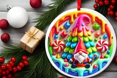 Round Christmas Ornament Sublimation|Clipart Product Image 1