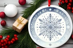 Round Christmas Ornament Sublimation|Clipart Product Image 2