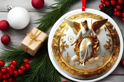 Round Christmas Ornament Sublimation|Clipart Product Image 2