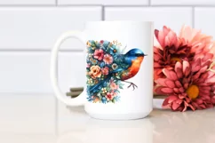 Half Flowers Bird | Vibrant Retro Watercolor Product Image 2