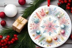 Round Christmas Ornament Sublimation|Clipart Product Image 2