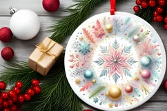Round Christmas Ornament Sublimation|Clipart Product Image 2