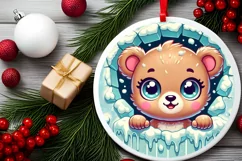 Round Christmas Ornament Sublimation|Clipart Product Image 1