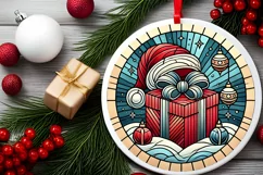 Round Christmas Ornament Sublimation|Clipart Product Image 1