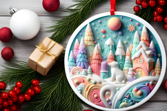 Round Christmass Ornament PNG Product Image 2