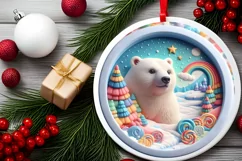 Round Christmas Ornament Sublimation|Clipart Product Image 2