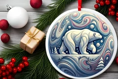 Round Christmas Ornament Sublimation|Clipart Product Image 1