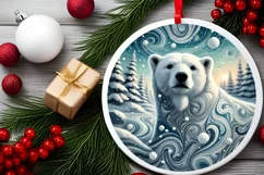 Round Christmas Ornament Sublimation|Clipart Product Image 1