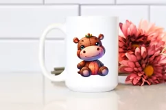 Vibrant Watercolor Cute Baby Hippo Product Image 2