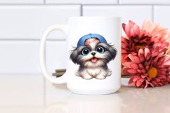 Colorful Watercolor Cute Funny Shih Tzu Clipart Product Image 2