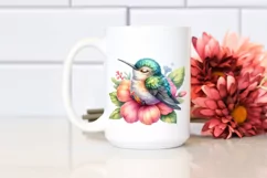 Cute Baby Hummingbird Flower Clipart Product Image 2
