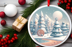 Round Christmass Ornament PNG Product Image 2