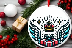 Round Christmas Ornament Sublimation|Clipart Product Image 2