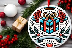 Round Christmas Ornament Sublimation|Clipart Product Image 2