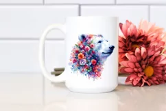 Artistic Vibrant Polar Bear Watercolor Clipart Product Image 2