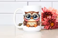 Happy Owl Watercolor PNG Product Image 2