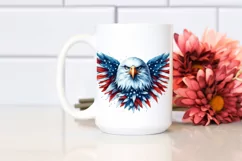 detailed Patriotic Bald Eagle USA Colors Clipart Product Image 2