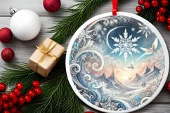 Round Christmas Ornament Sublimation|Clipart Product Image 2
