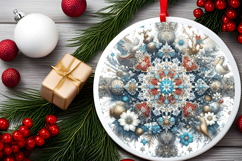 Round Christmass Ornament PNG Product Image 2