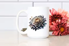 Shiny Chrysanthemum Watercolor Clipart Product Image 2
