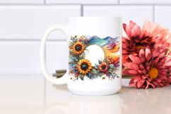 Watercolor Abstract Colorful Sunflower Gold Insertions | Product Image 2