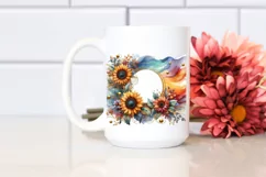Watercolor Abstract Colorful Sunflower Gold Insertions | Product Image 2
