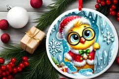 Round Christmas Ornament Sublimation|Clipart Product Image 1