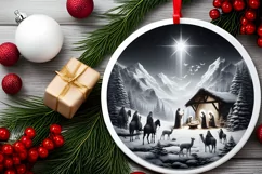 Round Christmas Ornament Sublimation|Clipart Product Image 2