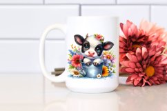 Cute Baby Cow Cub in Watery Bucket | Sublimation Clipart Product Image 2