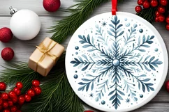 Round Christmas Ornament Sublimation|Clipart Product Image 2